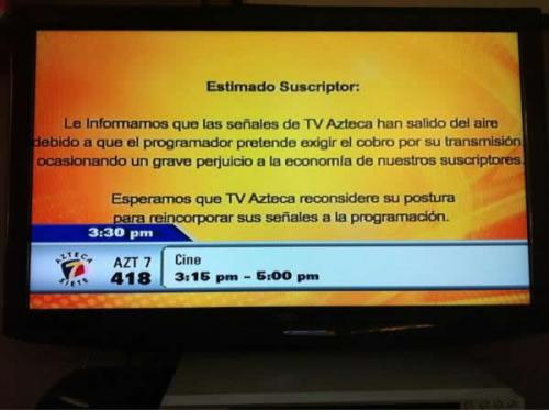 Suspenden Tv Azteca de sistemas de cables